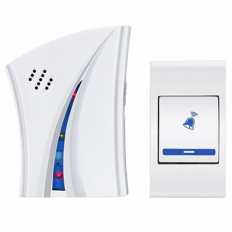 Sonnette plastique blanc sonnette sonnette electrique sans fil porte 36 mélodies: Default Title