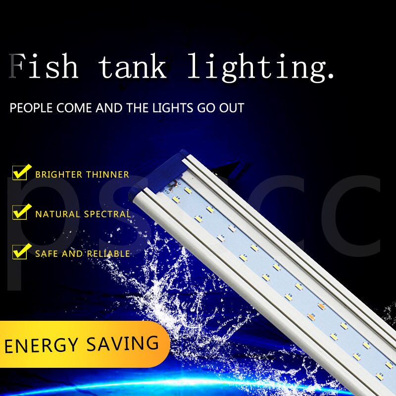Aquarium LED Lighting 21-60cm Fish Tank Light Lamp With Extendable Brackets White And Blue LEDs Fits for Aquarium