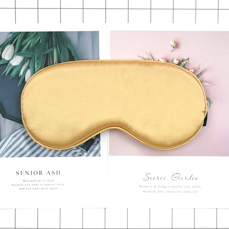 1Pc Faux Silk Eyeshade Sleeping Eye Mask Cover Eyepatch Blindfold Solid Portable Rest Relax Eye Shade Cover Soft Pad: G