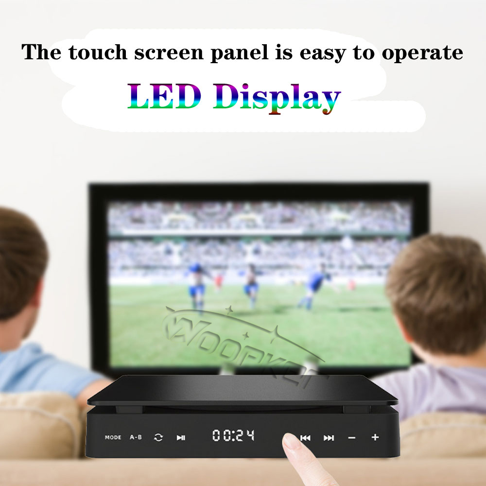 Woopker DVD Player HD Player HDMI AV Connection With USB input Headphone Output touch LED Screen HD 1080P Type-C 5V / 2A