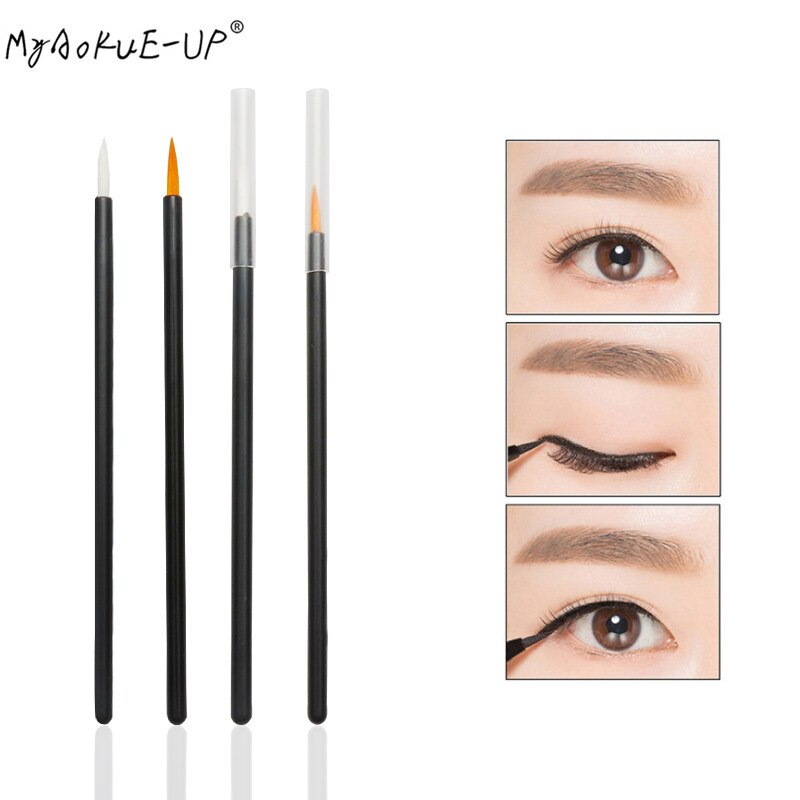50 st engångs eyeliner penslar ögonskugga eyeliner stav kosmetisk borste ögonfransförlängning kvinnor skönhet sminkverktyg