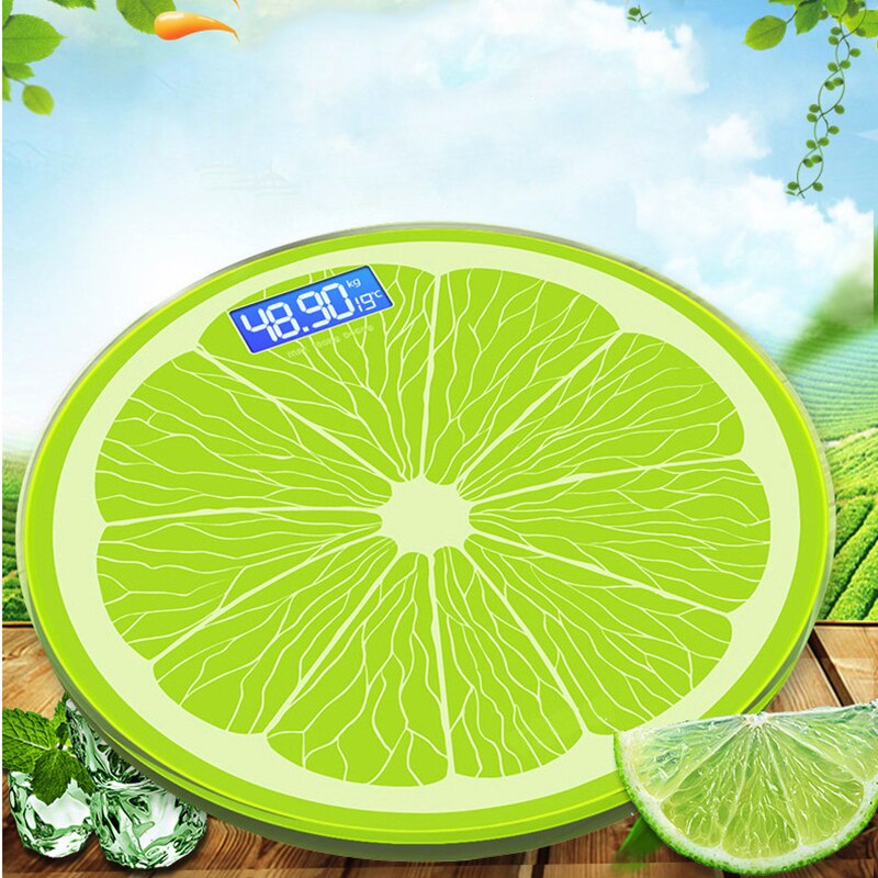 lemon Pattern 0.2-180KG Bathroom Scale USB Electronic Digital Weight Scale Body Fat Household Weighing Balance Weight Scale