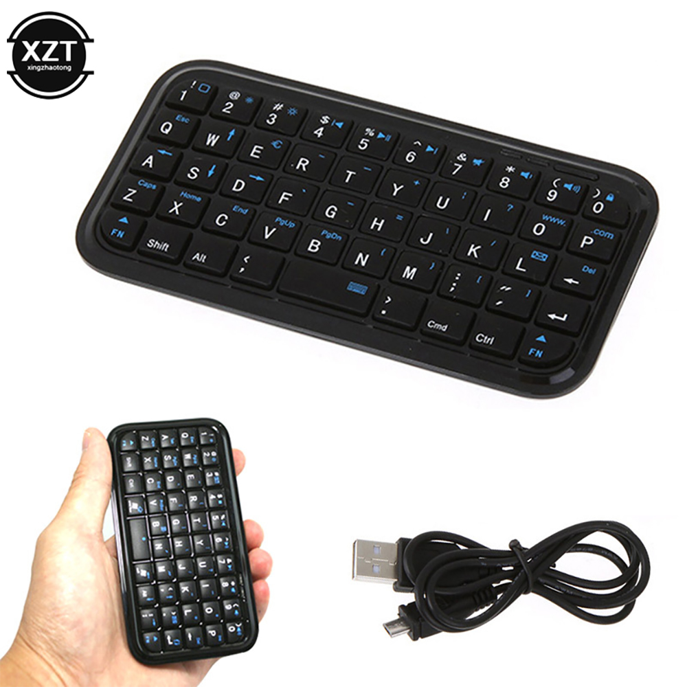 Mini teclado inalámbrico de tamaño de viaje, compatible con Bluetooth 3,0, recargable, pequeño, portátil, de 78 teclas, para tabletas y teléfonos