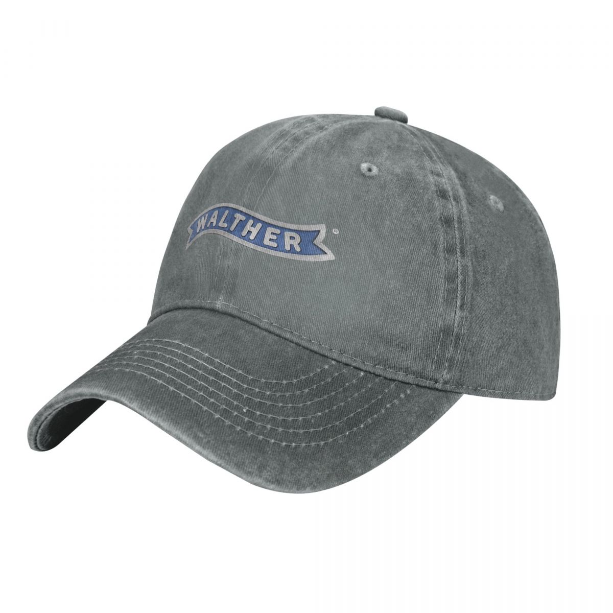 Walther Arms Baseball Cap Gun Logo Couple Women Washed Trucker Hat Print Hunting Camping Baseball Caps: GRAY