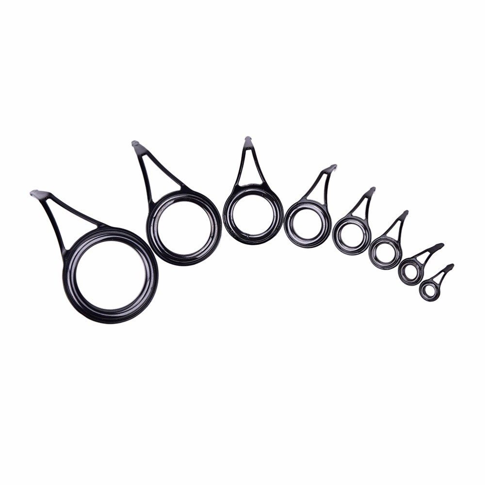 8 Stuks 8 Size Hengel Gids Rvs & Keramische Tip Top Ring Cirkel Pole Reparatie Kit Set Vissen accessoires 6 #-30 #