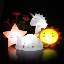 Baby LED-nachtlicht für freundlicher Einhorn Mond Wolke Sonne Stern Baby Schlaf Spielzeug Licht-hoch Spielzeug für freundlicher Art Schreibtisch Lampe Heimat Deko