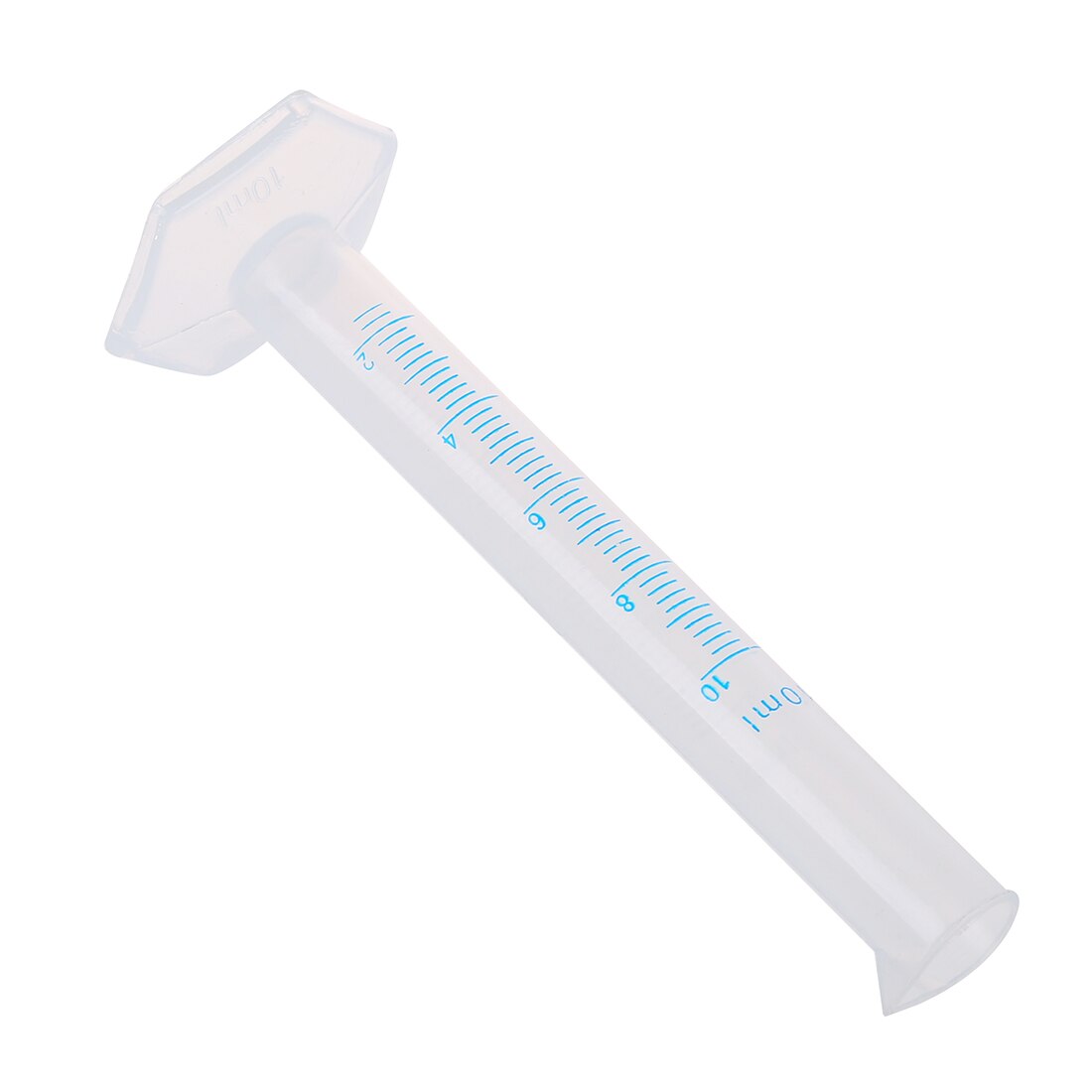 Tubo graduado de plástico transparente de 10 ml.