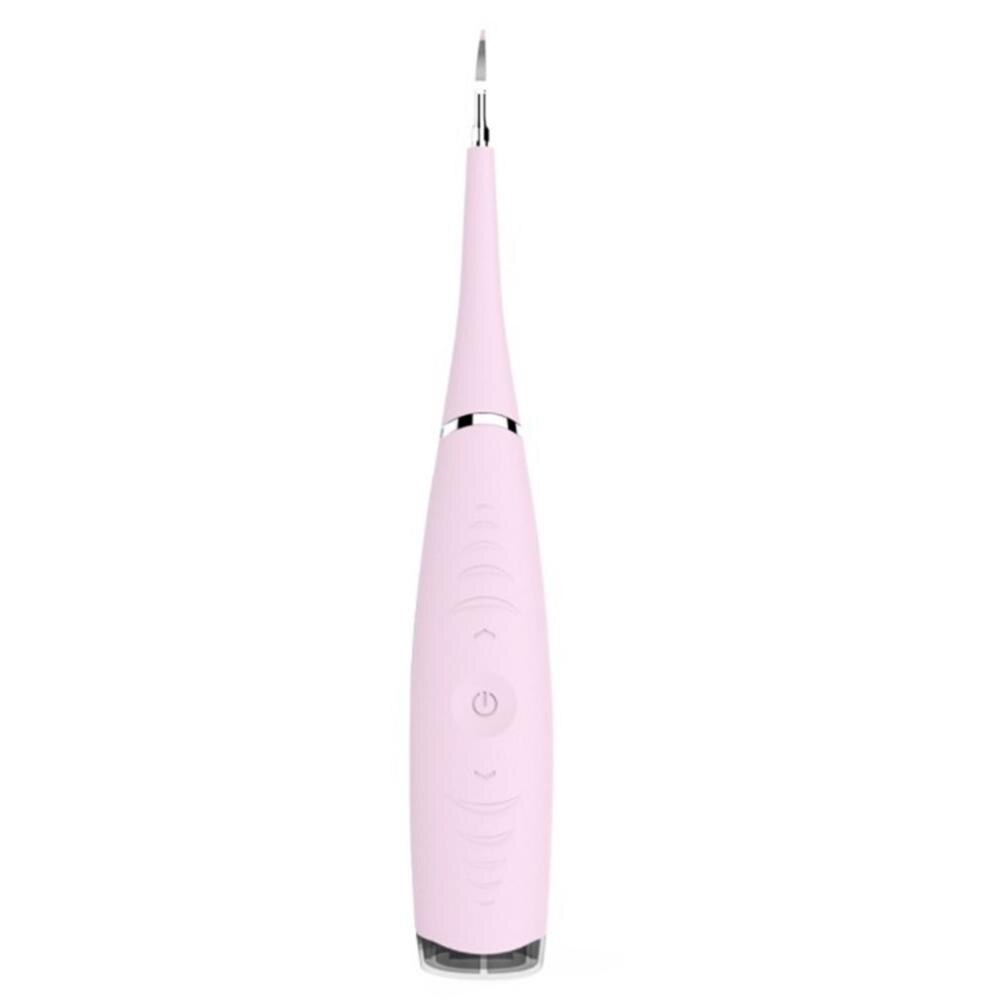 Hushålls kalkborttagare elektrisk rengöring tänder rengöring artefakt till tandsten verktyg tänder ultraljud renare maskin: Rosa