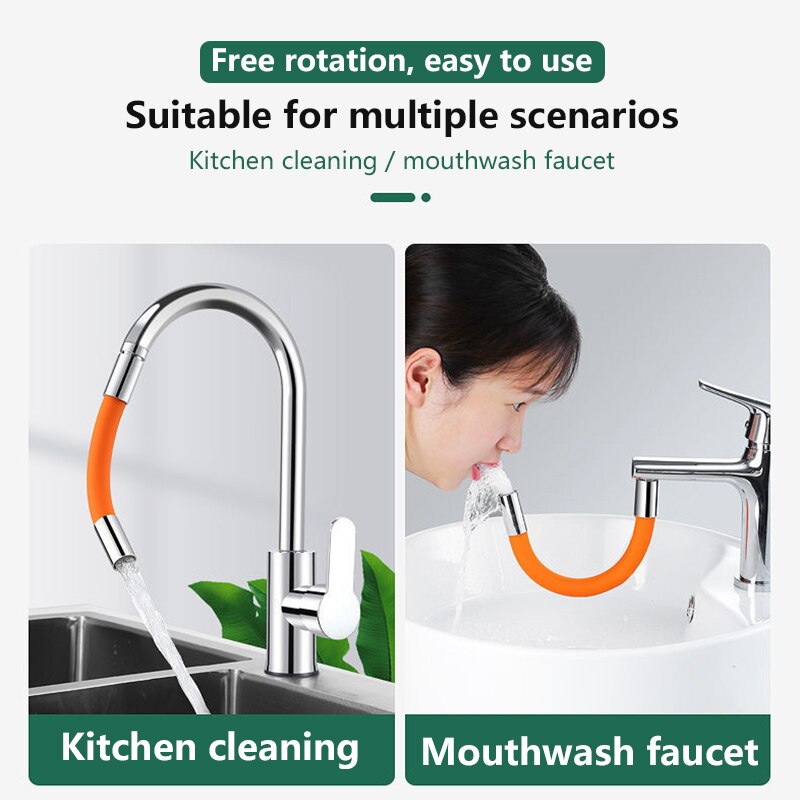 360° Rotation Faucet Extension Extender Bathroom Balcony Bathroom Faucet Extender Splash-proof Spout Artifact Universal