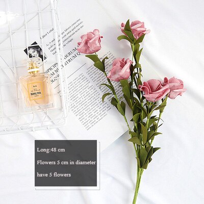 INS Style Artificial Vintage Rose Table Decoration Flowers For Cosmetics Wine Photo Background Photography Fotografia Photo: Red bean paste