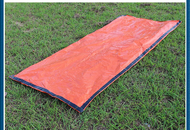 Bärbar nödfolie återanvändbar vattentät räddningsplats termisk orange väska utomhus camping resor vandring resepaket