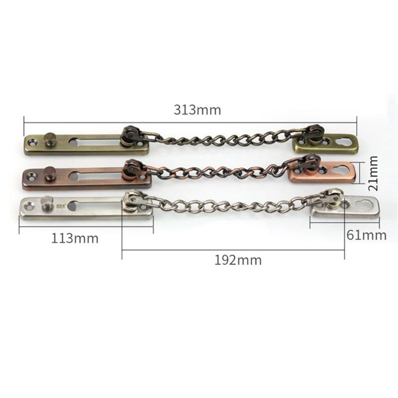 Stainless Steel Security Door Chain Lock Anti-theft Door Latch Lock Home Furniture Hardware