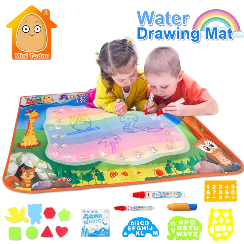 Water Speelgoed Voor Jongens 100*70 Cm Tekening Mat Met Play Pen Eva Rubber Ambachten Magic Water Drawing Aqua mat Kunsten En Ambachten Voor Kinderen