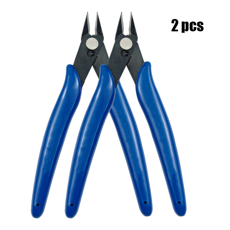 Wire Cable Cutter Precisie Diagonale Tang Stripper Mes Crimper Wire Tang Elektrische Draad Kabel Tang Draad Reparatie Tool: Donkerblauw