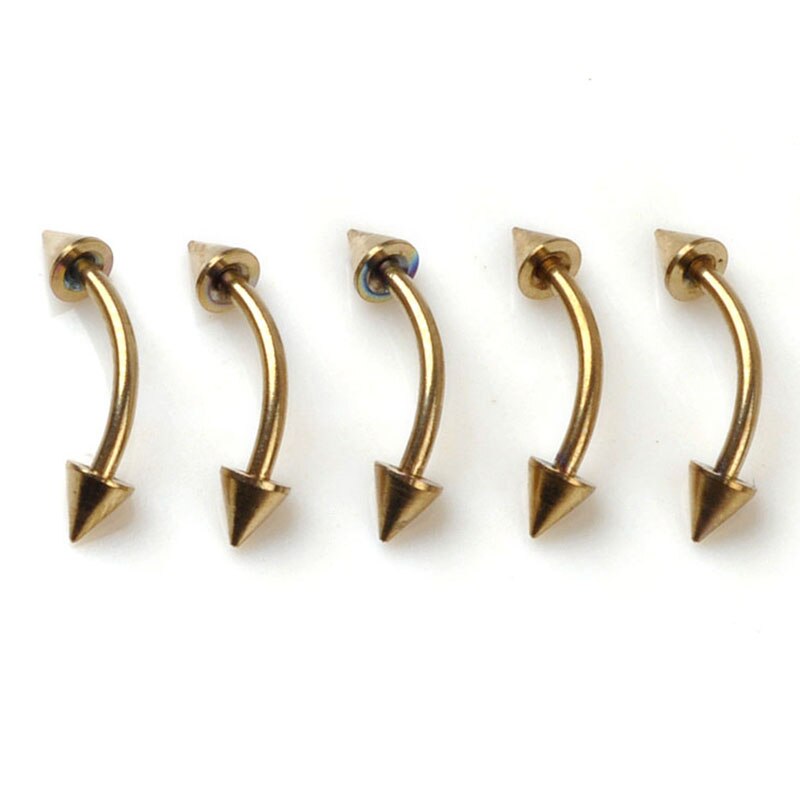 Cool Spike Eyebrow Ring Barbells 17G 18G 19G Stainless Steel Eye Rings Banana Body Piercing Jewelry For Women 5PCS