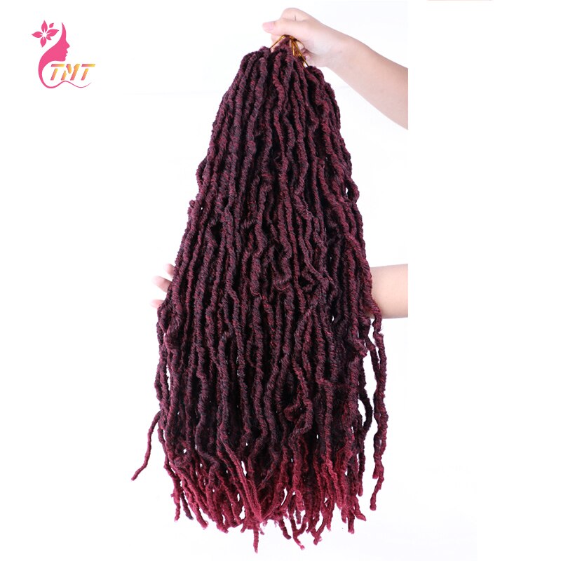 Nu Locs pelo Crochet 24 pulgadas rastas baja temperatura fibra sintética de pelo trenzado Facu Locs Crochet extensión de trenza de cabello: TBUG
