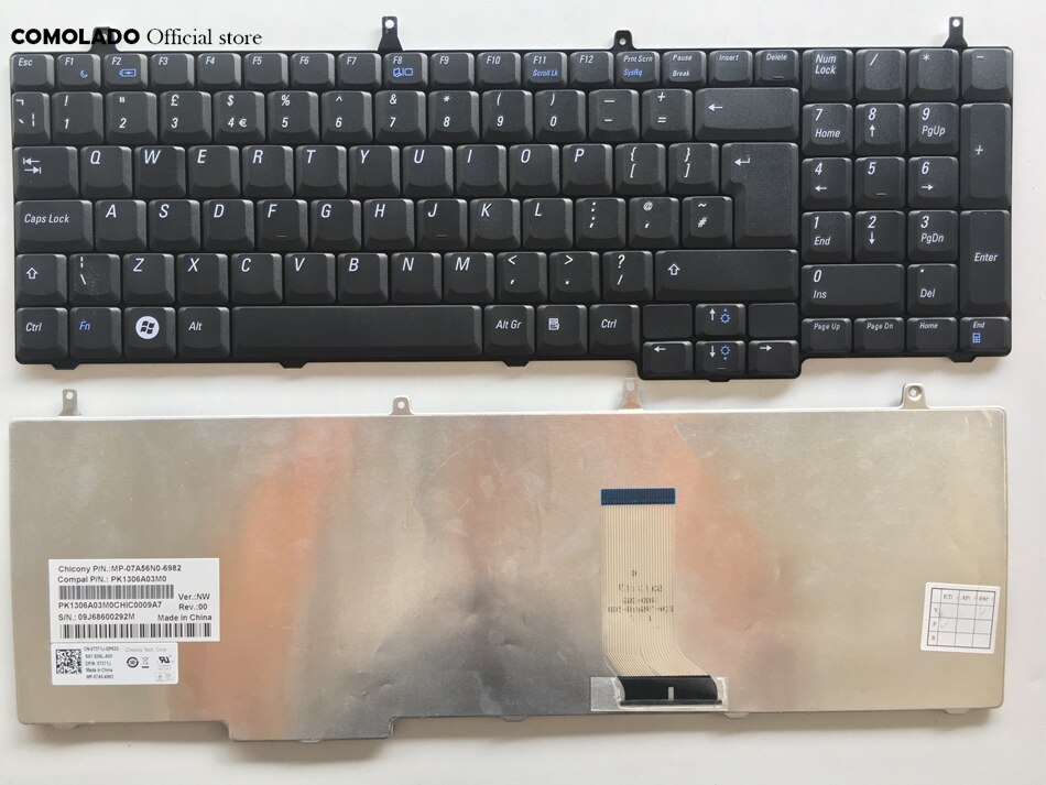 UK English keyboard For Dell Vostro 1700 1710 1720 black laptop keyboard UK Layout