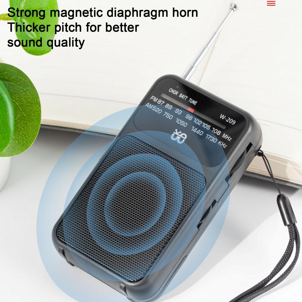 Mini Portable Radio with LED Flashlight Stereo Radio Emergency Portable Audio AM/FM Small Radio