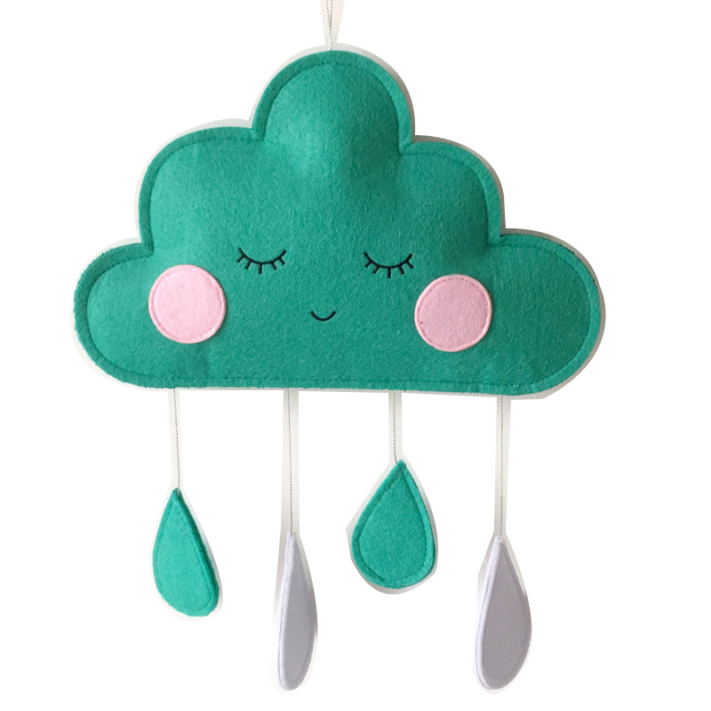 Colgante de gota de agua de nube de fieltro nórdico colgante de pared habitación decorativa para niños tienda decorativa para bebés utilería para foto de decoración de guardería