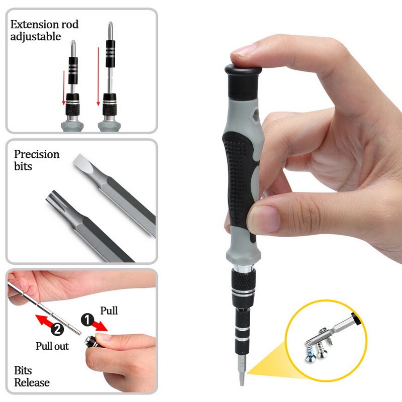 Precision skruvmejsel set 115 in 1 skruvmejsel bit magnetiska torx bitar skruvmejslar handtag telefon reparation handverktygssats