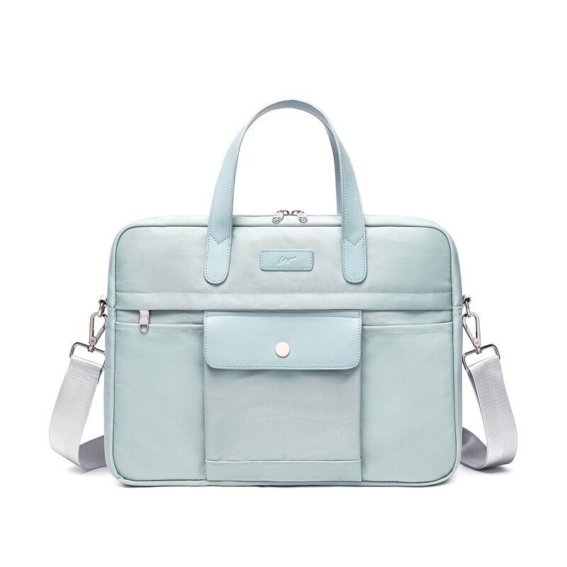 Office Women Laptop Briefcase Computer Bag Business Document Organizer Ipad Tote Ladies Handbag Messenger Purse Strap: 15inch Light Blue