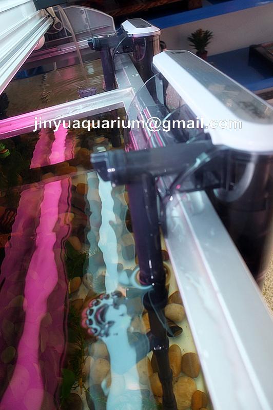 110v 220v External hang on Power filter transparent aquarium fish tank surface skimmer function mini nano