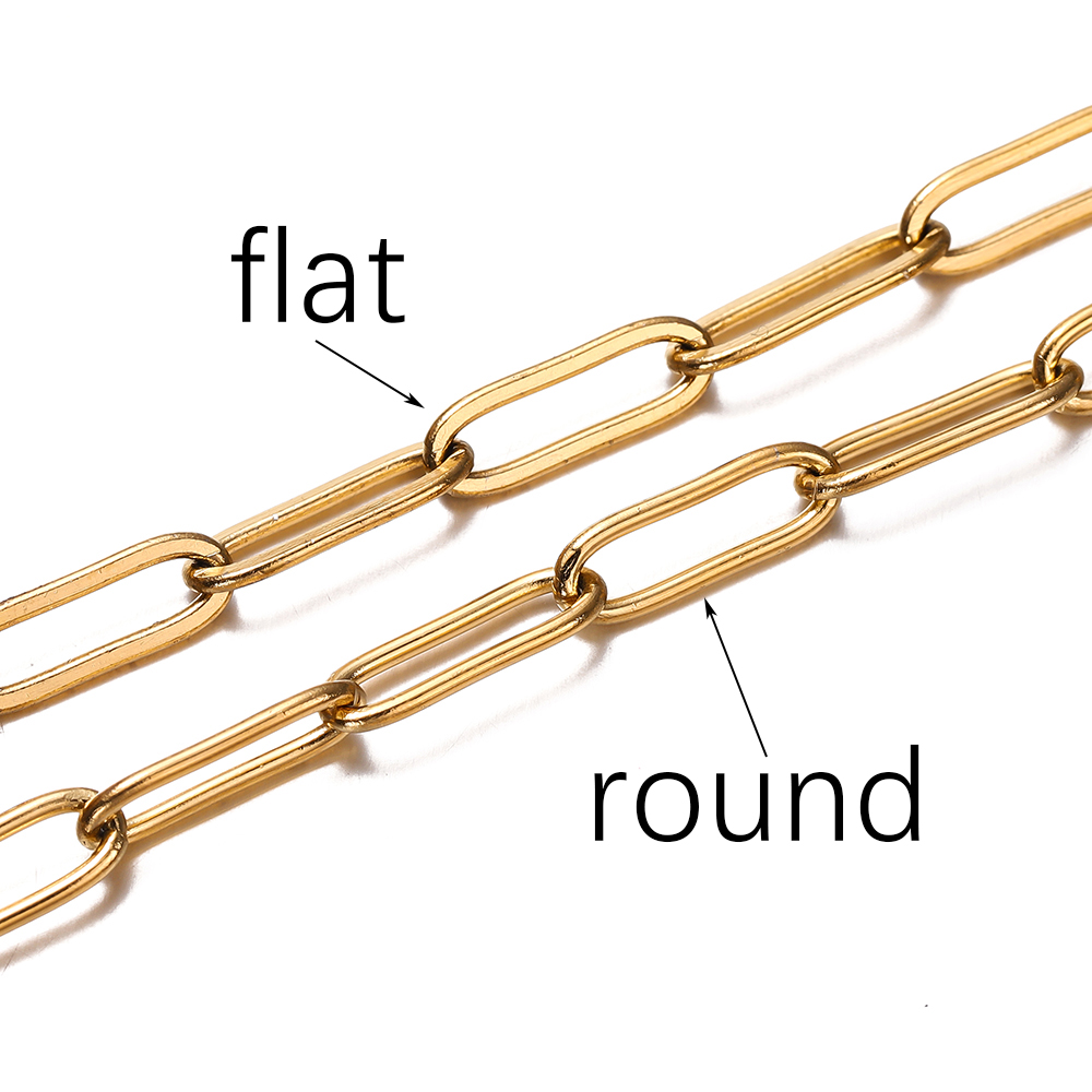 1M 3/4mm Stainless Steel Chain No Fade Cable Gold Chains for Necklace Bracelet Anklet DIY Jewelry Making Components: 12mm / black