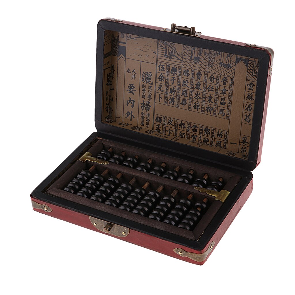 Chinese Wooden Abacus Calculating Frame Slide Rule Elementary Arithmetic Calculation Tool