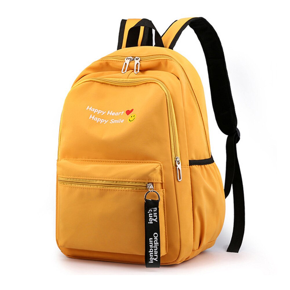 School Bags for Teenage Girls Women Backpack Book bag Big High School bag Durable Travel bags Mochilas Escolar: Yellow