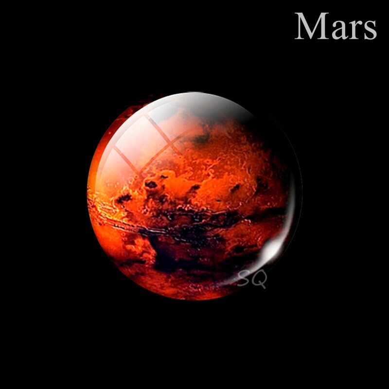 50MM Eight Planets Fridge Magnet Full Moon Earth Solar System Planet Universe Galaxy Nebula Star Refrigerator Magnets Home Decor: Mars