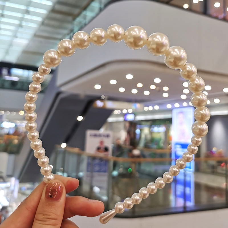 Trendy Luxury Big Pearl Headband For Women Bow Headband Bezel Turban Girls Hair Headwear Accessories: AGH950786