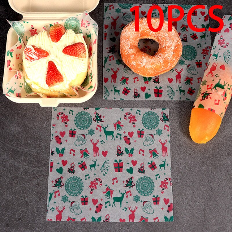 10/20/pcs Disposable Greaseproof Paper Suitable for Bread Box, Fast Food Box, Cake Box, Food Package Decoration Kitchen Supplies: H-10PCS