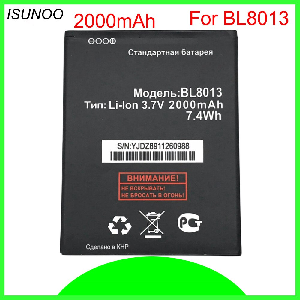 ISUNOO 2000mAh BL8013 BL 8013 Battery Replacement for Fly FS506 Cirrus 3 mobile phone battery