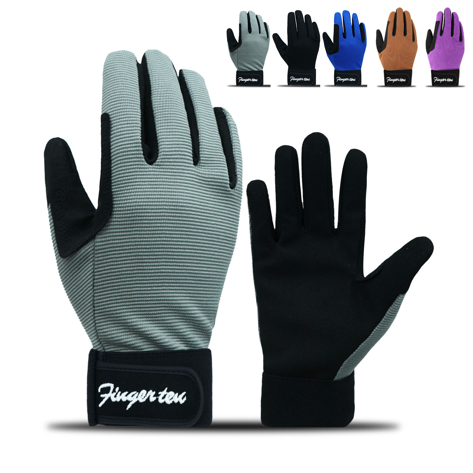2022 Paardrijden Handschoenen Kids Jongens Meisjes Paardensport Rit Jeugd Comfortabele Grip Fiets Handschoen Voor Leeftijd 5-14: M (Age 7-9) / Gray