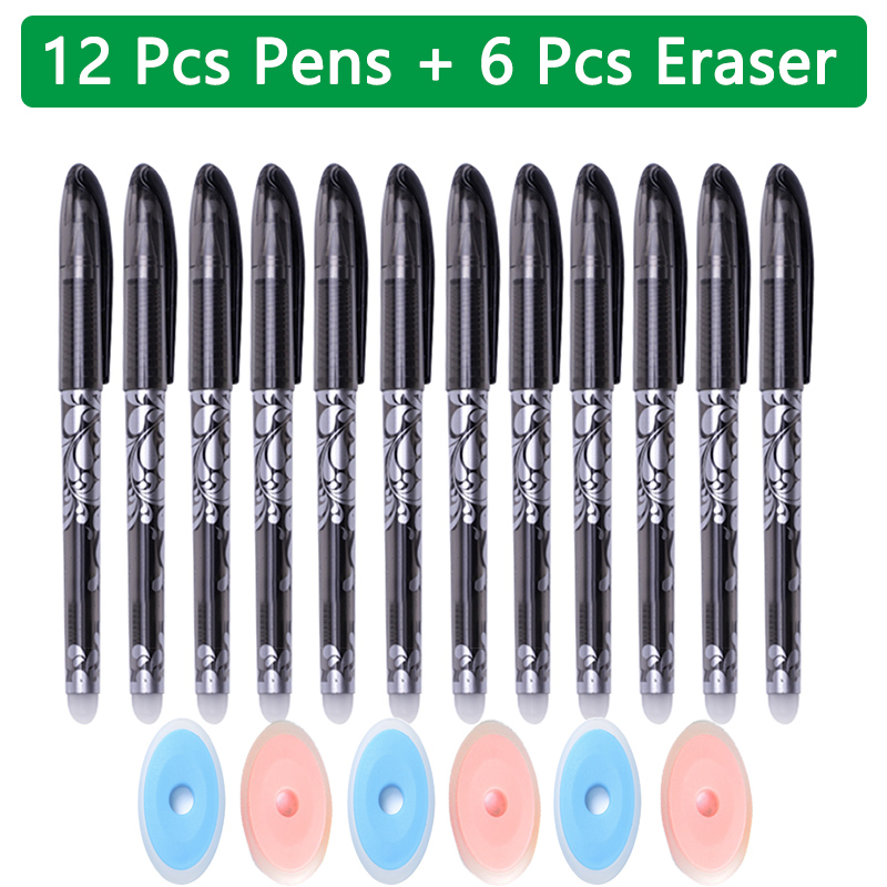 100 unids/set Kawaii recarga borrable bolígrafos borrables bolígrafo de Gel boceto escritura papelería para cuaderno útiles escolares lindo lápiz para niños: Gris claro
