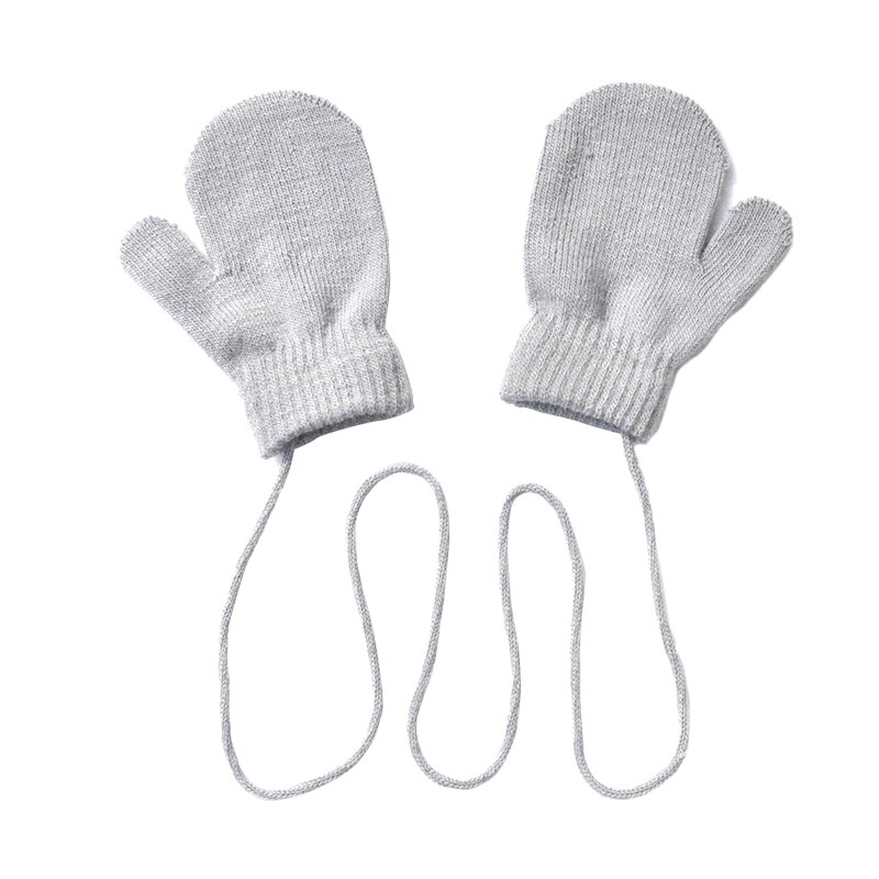 Guanti per bambini inverno appeso al collo guanti morbidi lavorati a maglia per 1-4 anni guanti per bambini asilo per bambini ragazzi e ragazze tinta unita
