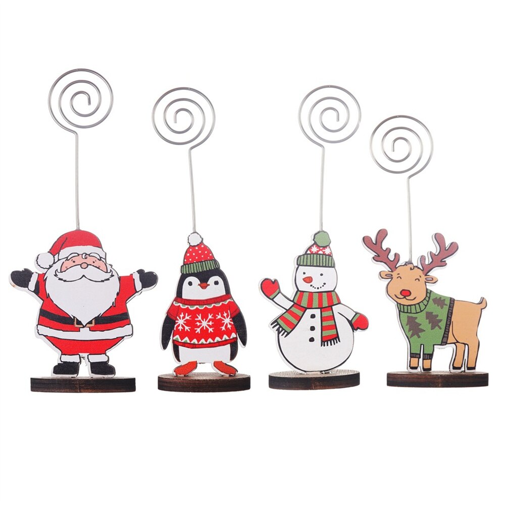 1pc Kawaii Karikatur Weihnachten Karte Halfter Santa Schneemann Elch Pinguin Memo Clip Hinweis Halfter Schule Büro Liefert Schreibtisch Dekoration