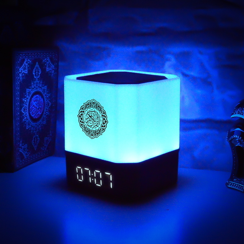 APP Control Quran Speaker Digital AZAN Clock with Quran Recitation Translation Bluetooth Speaker Wireless Remote LED Night Light