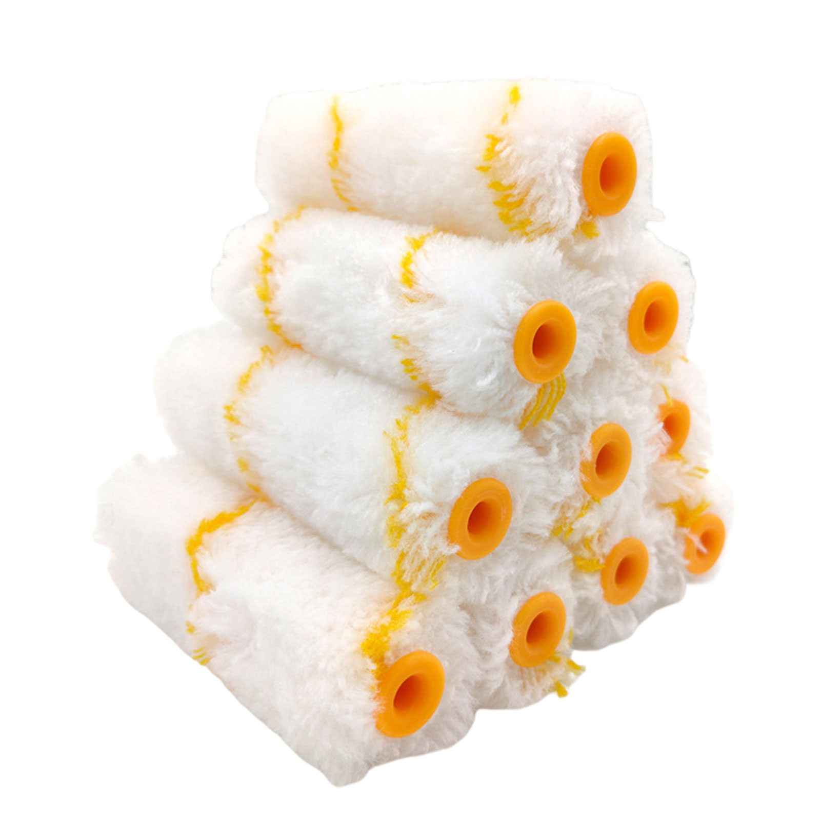 10 Uds cepillo de rodillo de pintura corte limpio mangas de rodillo de pintura herramienta de cepillo de borde de pintura de repuesto para techos de pared del hogar: Naranja amarillo