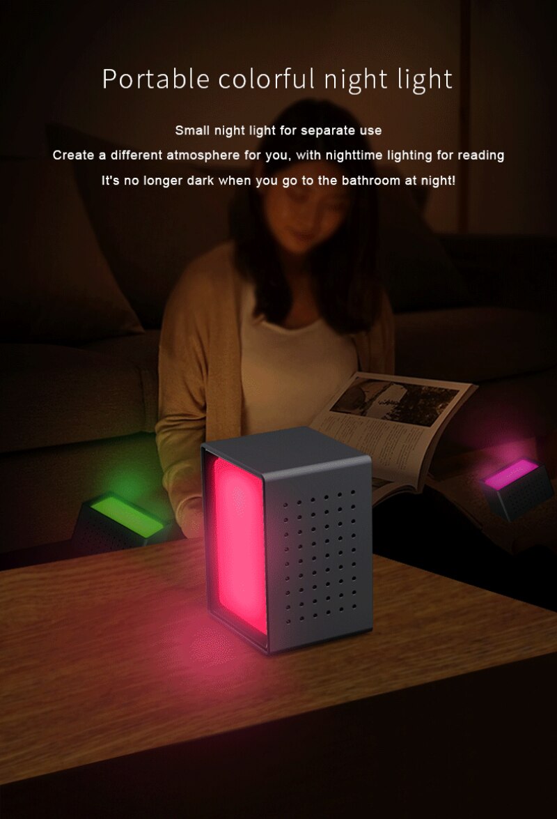 Digital Alarm Clock TS-P30 IR Sensor Movable Night Light With FM Radio Temperature Humidity Display