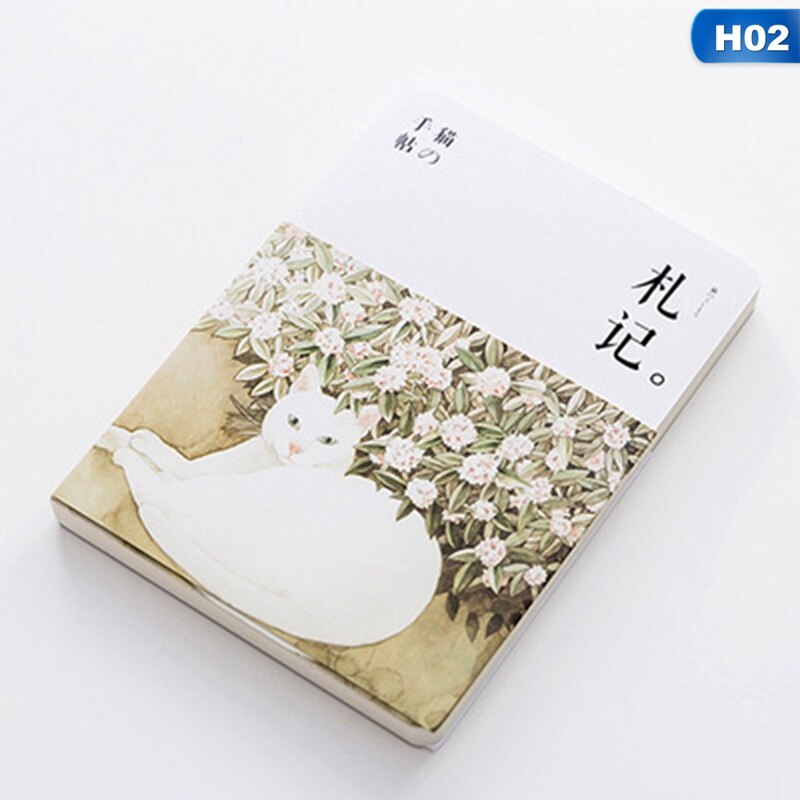 Cute Cat Notebook Paper Sketch Book Office School Supplies Blank Vintage Sketchbook Diary Drawing Painting 80 Sheet