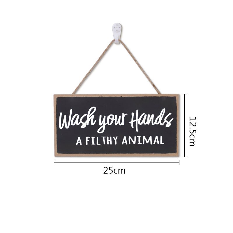 Funny Wood Sign Hanging Wall Art Decorative Funny Inappropriate Sign Bathroom Hanging Board Individuality Home Decor 11