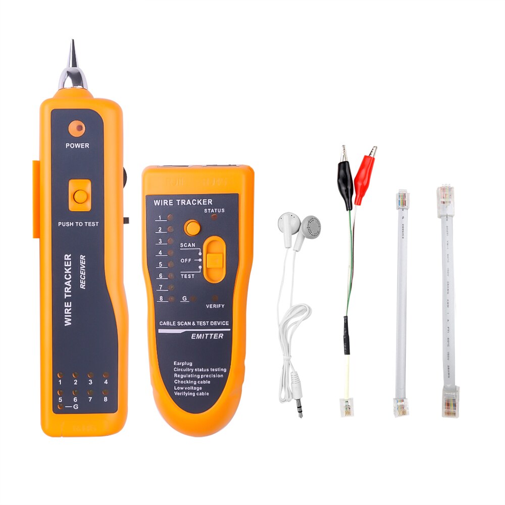 kebidumei RJ11 RJ45 Cat5 Cat6 Wire Tracker Diagnose Tone Finder Telephone Wire Cable Tester TracKer Detector Networking Tools: Yellow