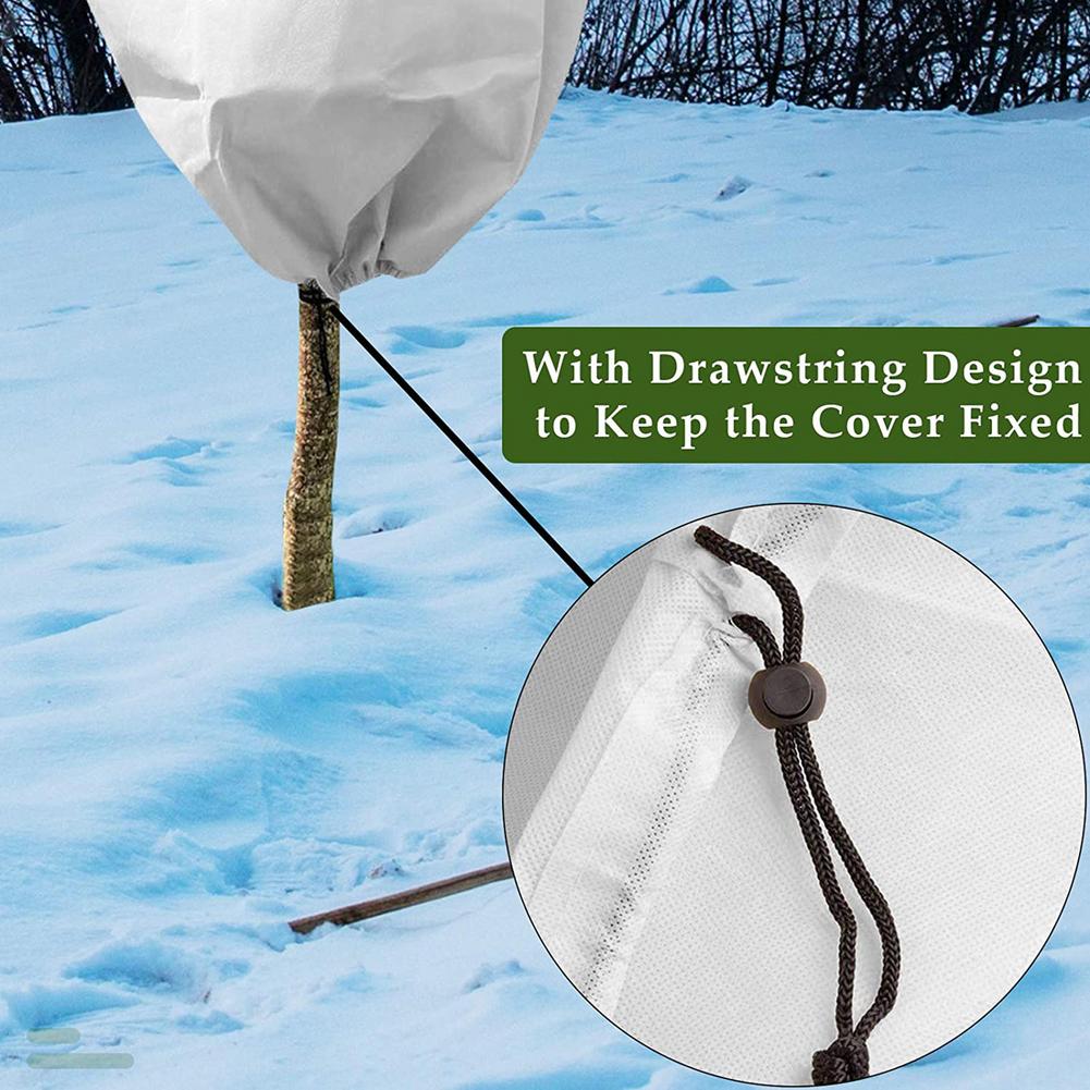 Plant Freeze Protection Cover With Adjustable Drawstring Plant Covers Antifreeze Frost Blanket For Plants Trees Shrubs