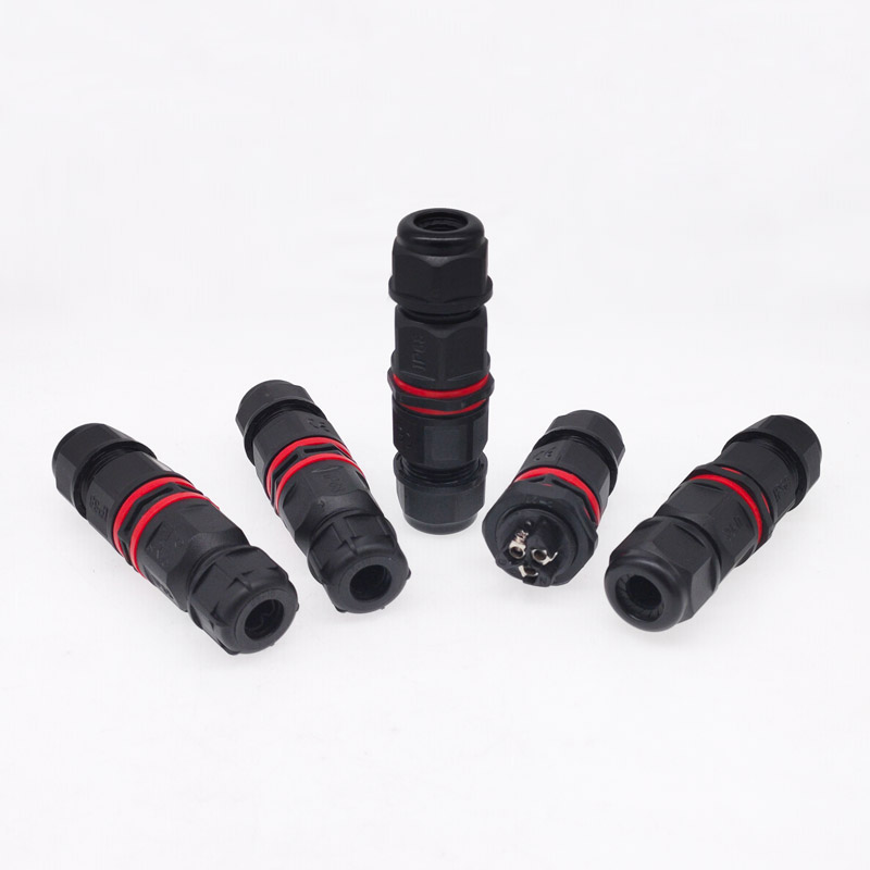 Waterproof connector IP68 I Shape 2 3 4 5pin 250V 30A Cable Wire Gland Sleeve connector quick connect Panel installation
