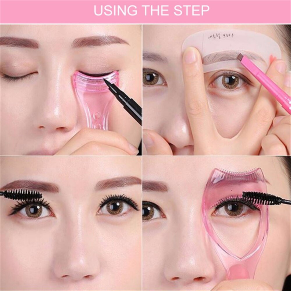 3 kpl/setti satunnainen värillinen eyeliner malli meikki silmän apuväline laite työkalu piirtää eye liners opas kortti muotti eyeliner opas meikki työkalut