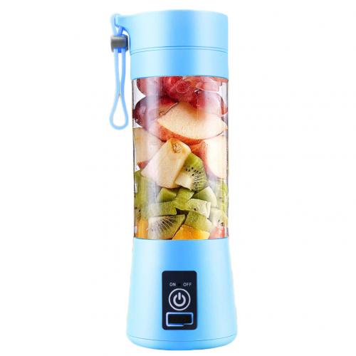 4 klingen Elektrische Obst Entsafter Tragbare USB Aufladbare Smoothie Hersteller Rührgerät Maschine Elektro Obst Auszieher Saft Rührgerät: Blau
