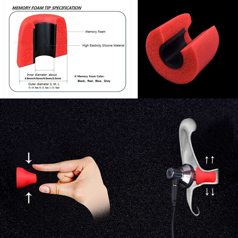 24Pcs T500 4.9mm Headphones Memory Foam Tips ANJIRUI Original Sponge Earplugs T400 Ear Pads For In-Ear Headset 4.9mm-6.0mm