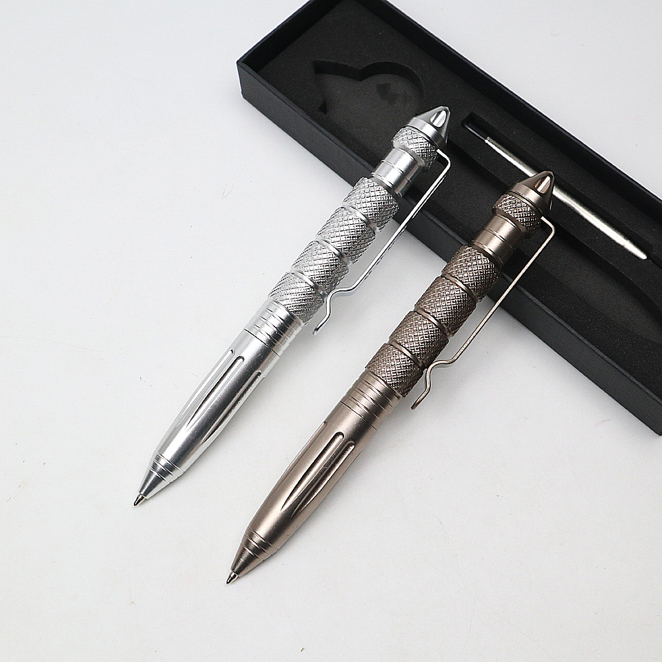 1PCS Multi-functional Ballpoint Pen 0.7mm Black ink Aluminum alloy Rotating Tool Broken Glass Ball-pen