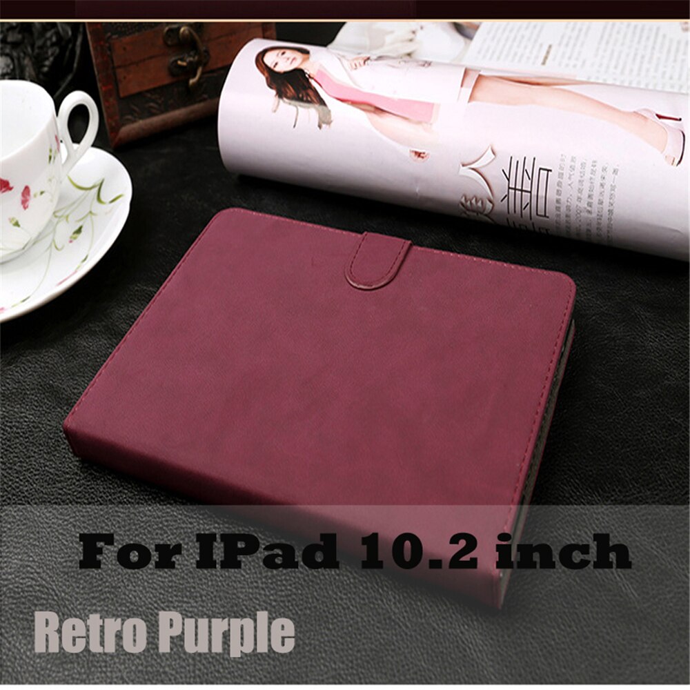 Scrub leren hoesje voor ipad 10.2 , wake-up/sleep cover, hoesje voor ipad air 2 9.7 hoesje voor ipad 7th generatie: Retro paars